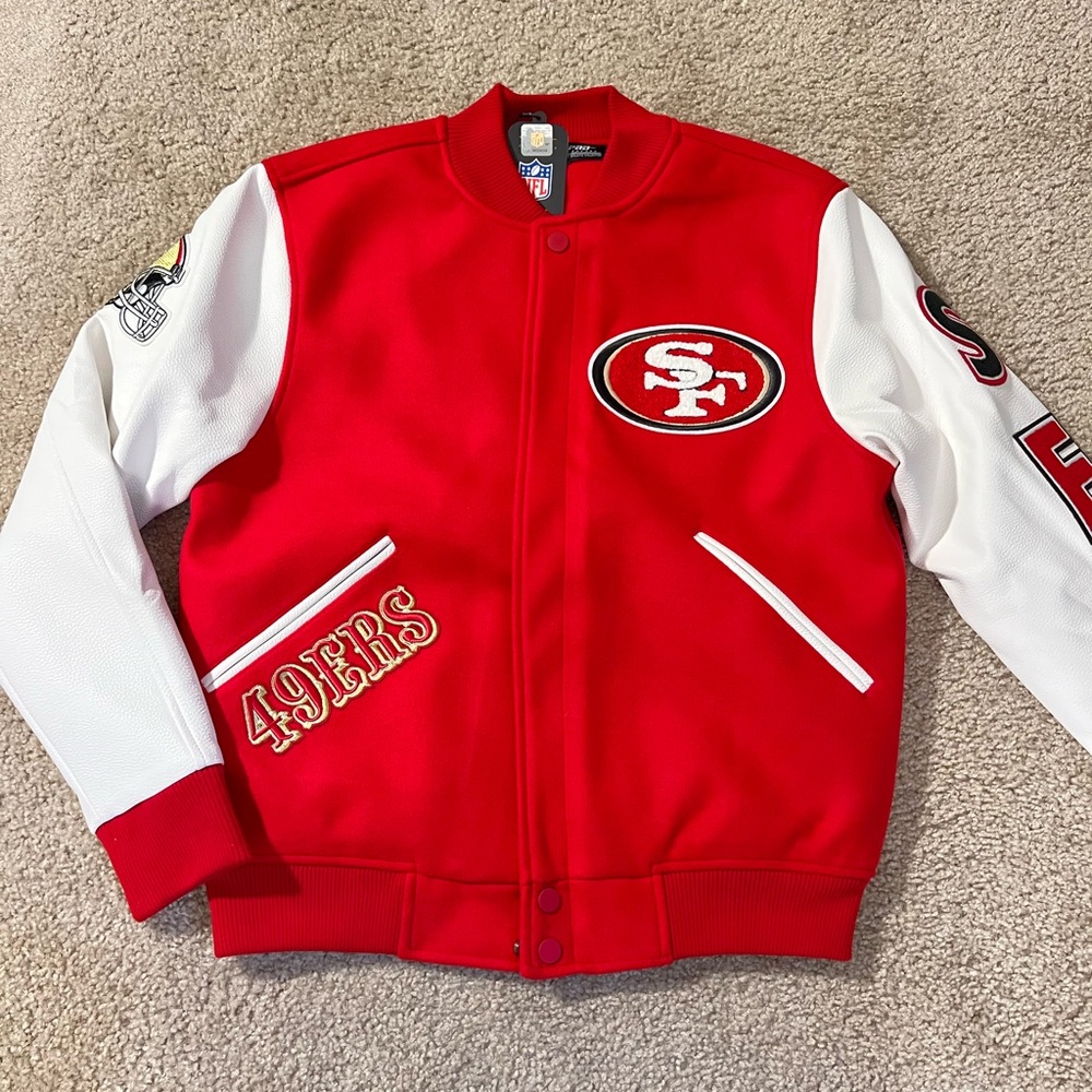 [NWT] BRAND NEW, SAN FRANCISCO 49ERS CLASSIC WOOL VARSITY JACKET SIZE:MEDIUM